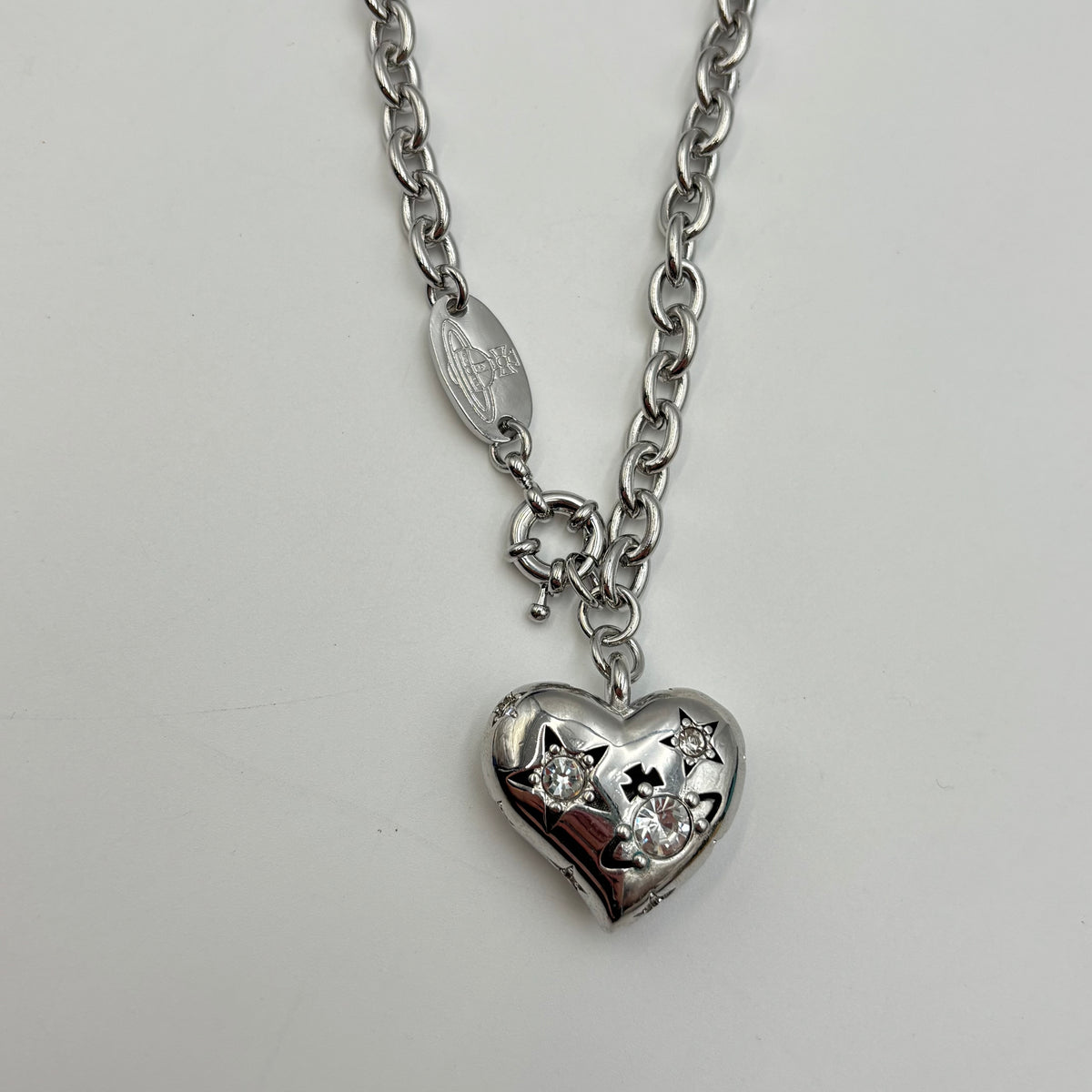 Vivienne Westwood Lee Heart-Charm Necklace in Silver