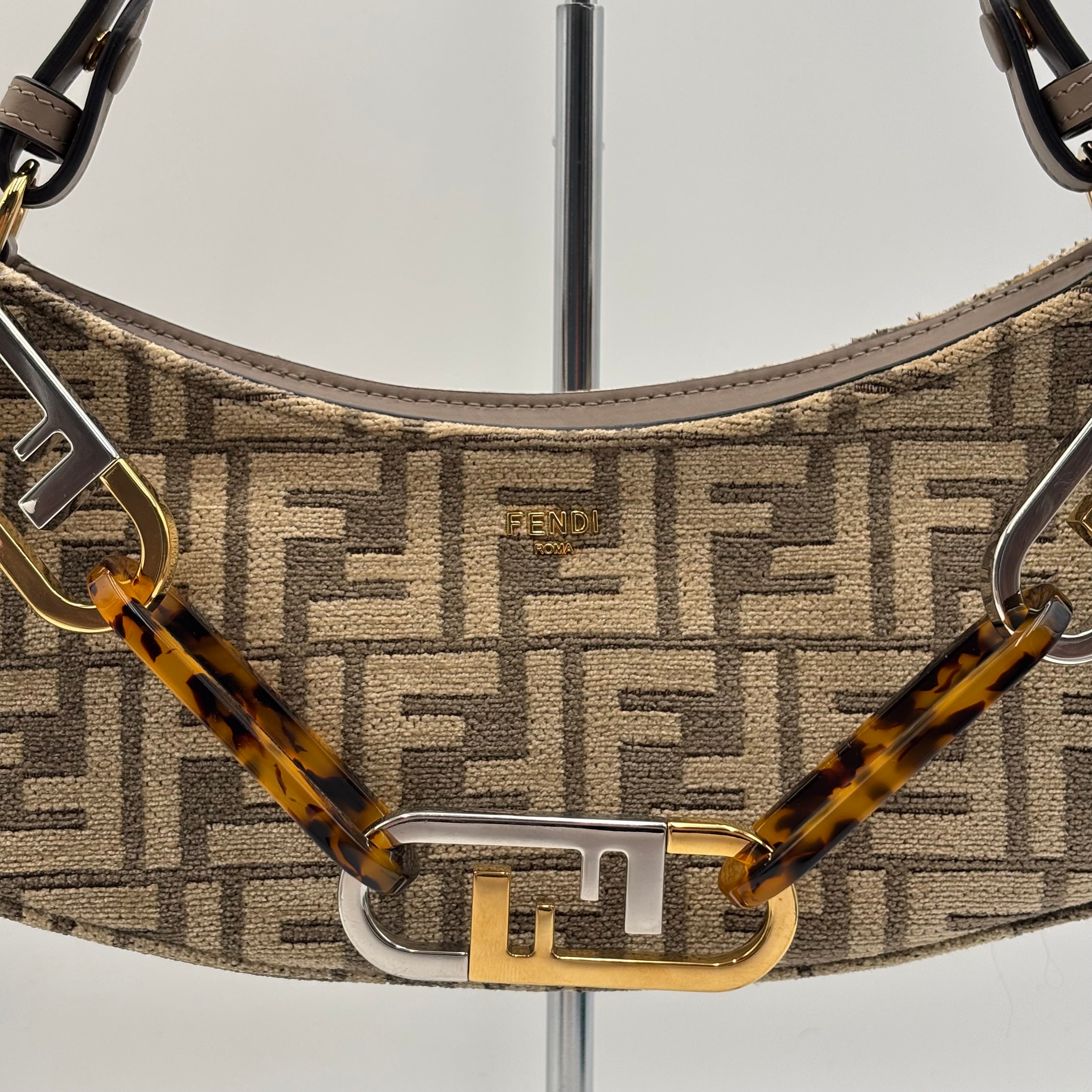 Fendi O’Lock Swing FF Chenille Shoulder Bag