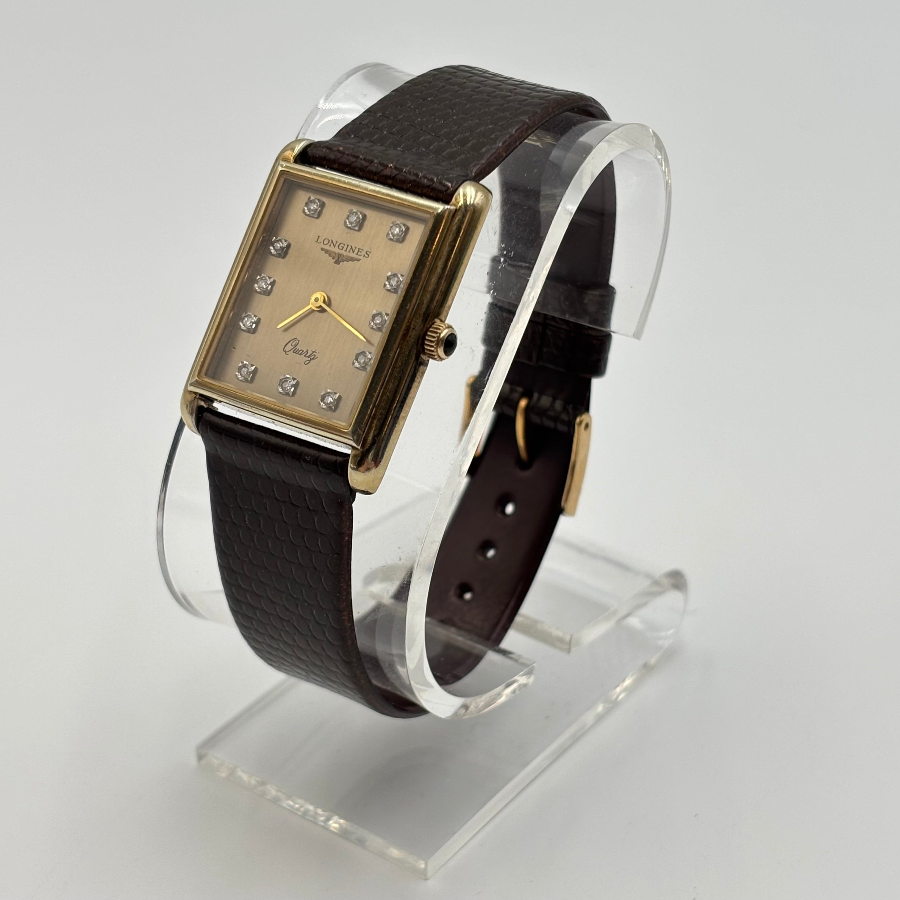 Longines Diamond Dial Rectangular Quartz Watch 27mm – 1980s