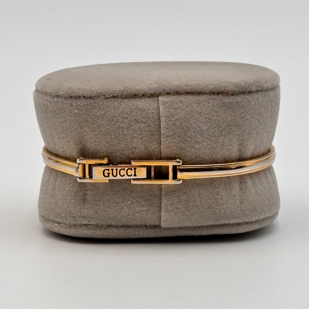 Gucci Gold Tone Interchangeable Bezel Bangle Watch Set