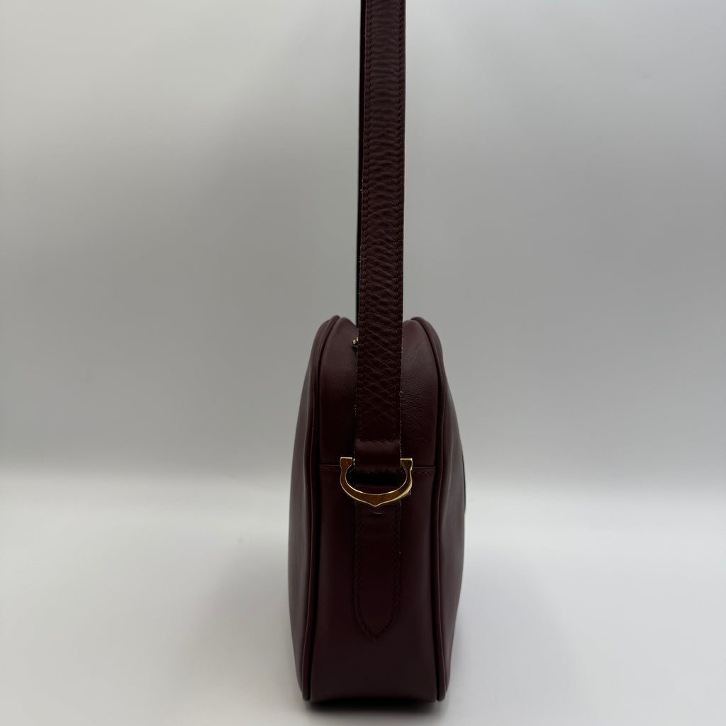 Cartier Vintage Must de Cartier Burgundy Leather Camera Bag