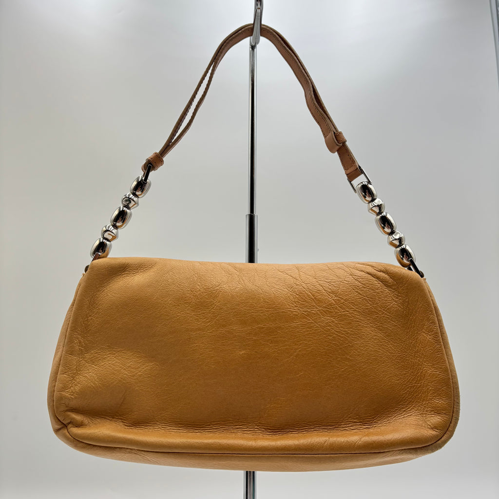 Christian Dior Malice Pearl Tan Leather Shoulder Bag by John Galliano 2000