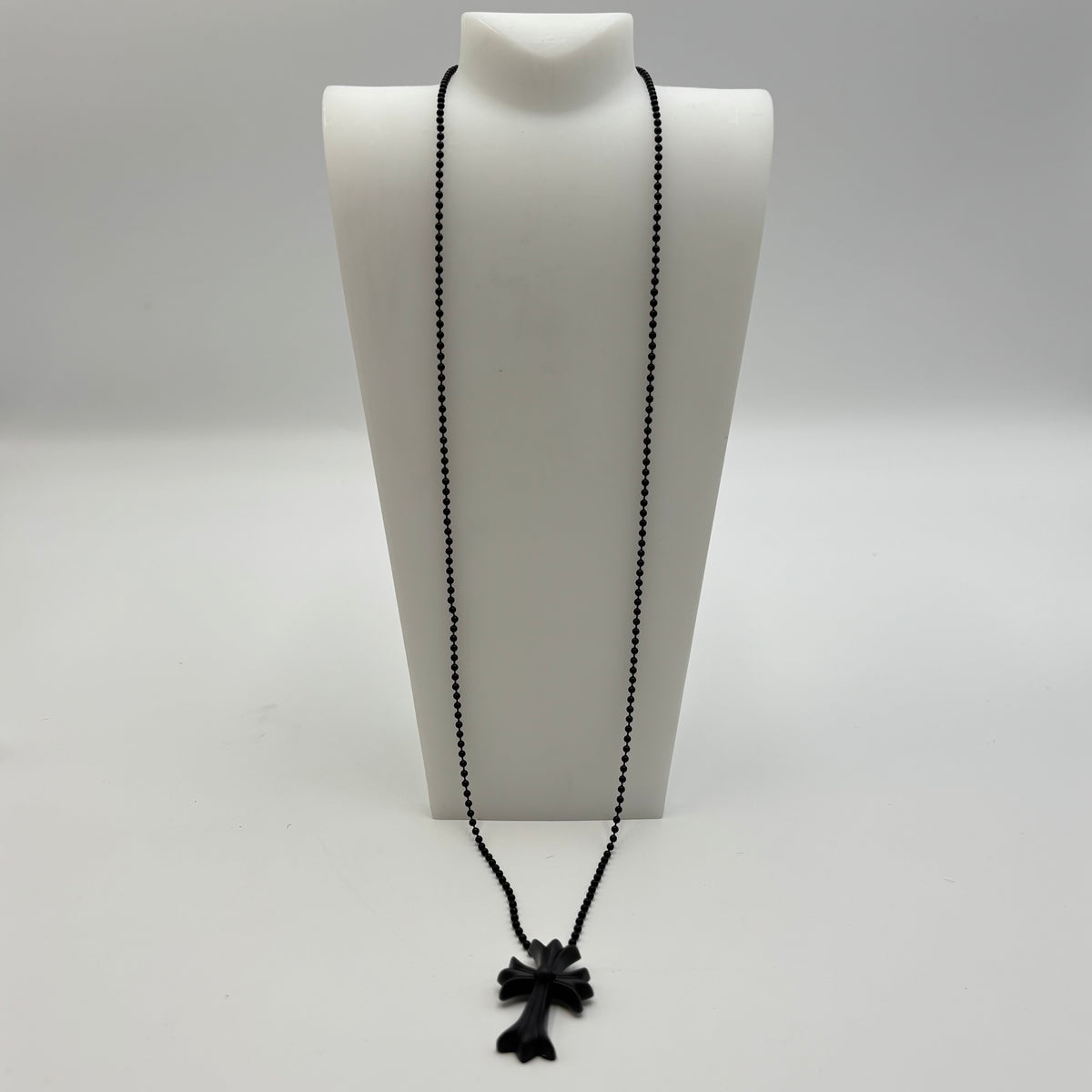 Chrome Hearts Tokyo 20th Anniversary Rubber CH Cross Necklace in Black