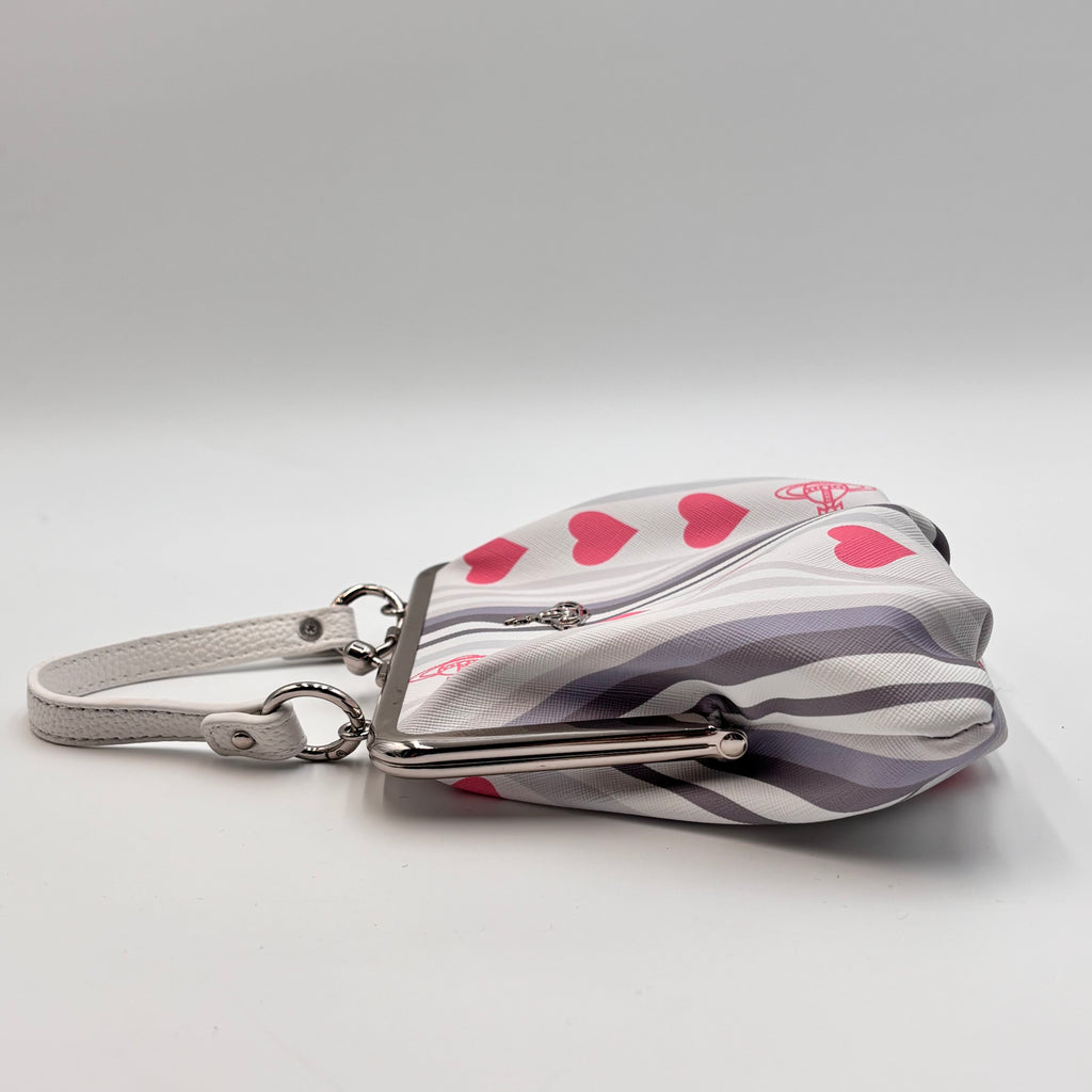 Vivienne Westwood Granny Frame Bag White Hearts Stripe Top Handle Crossbody