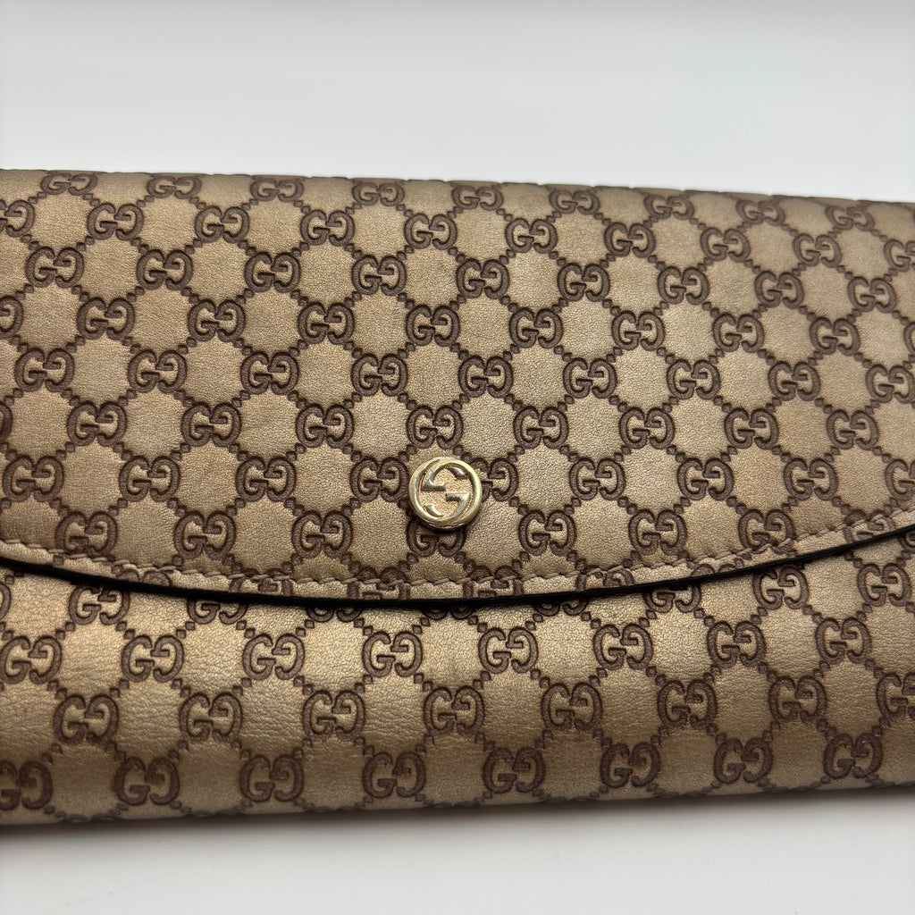 Gucci Microguccissima Continental Wallet Metallic Gold 2010