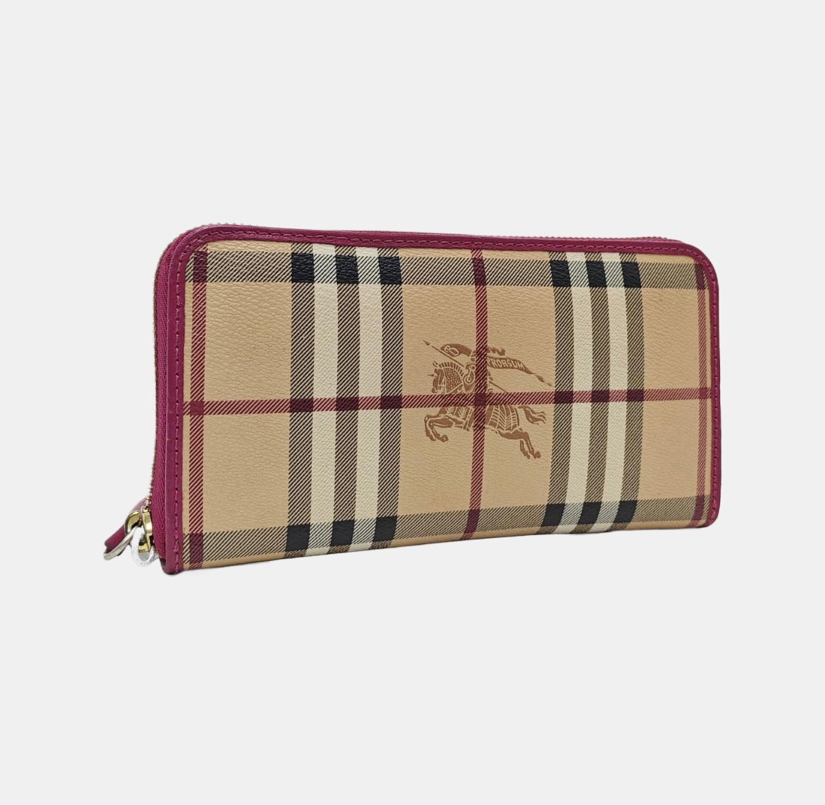 Burberry Haymarket Check Zip Around Wallet, Christopher Bailey Era, 2010