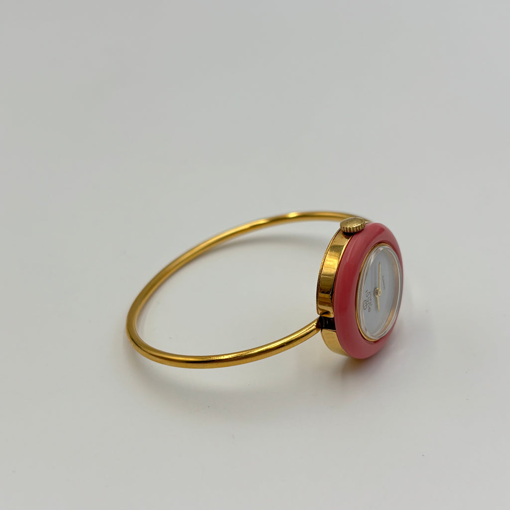 Gucci Vintage 11/12.2 Change Bezel Gold-Tone Bangle Watch Set 1990s