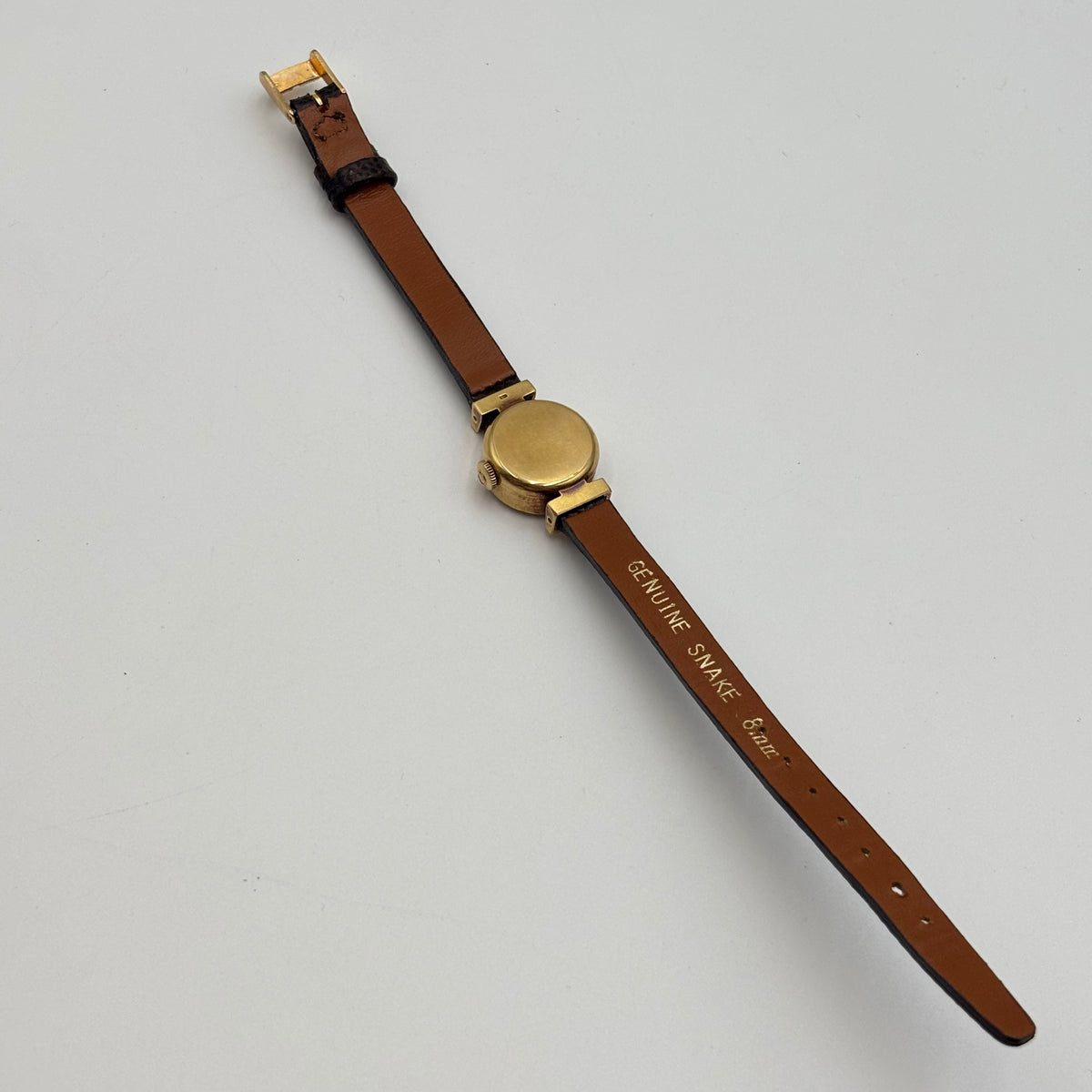 Omega Ladies Saphette 18K Gold Faceted Crystal Watch 1960s