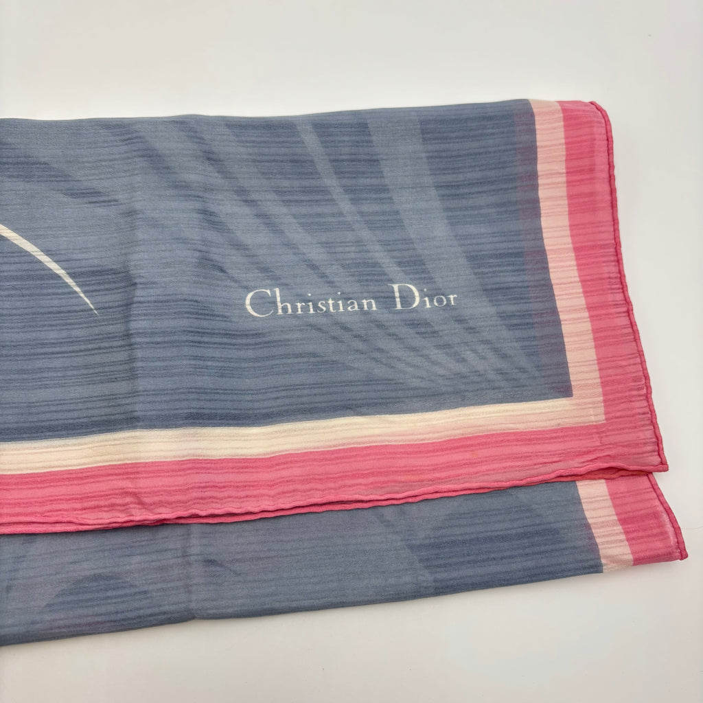 Christian Dior Vintage Iris Floral Scarf