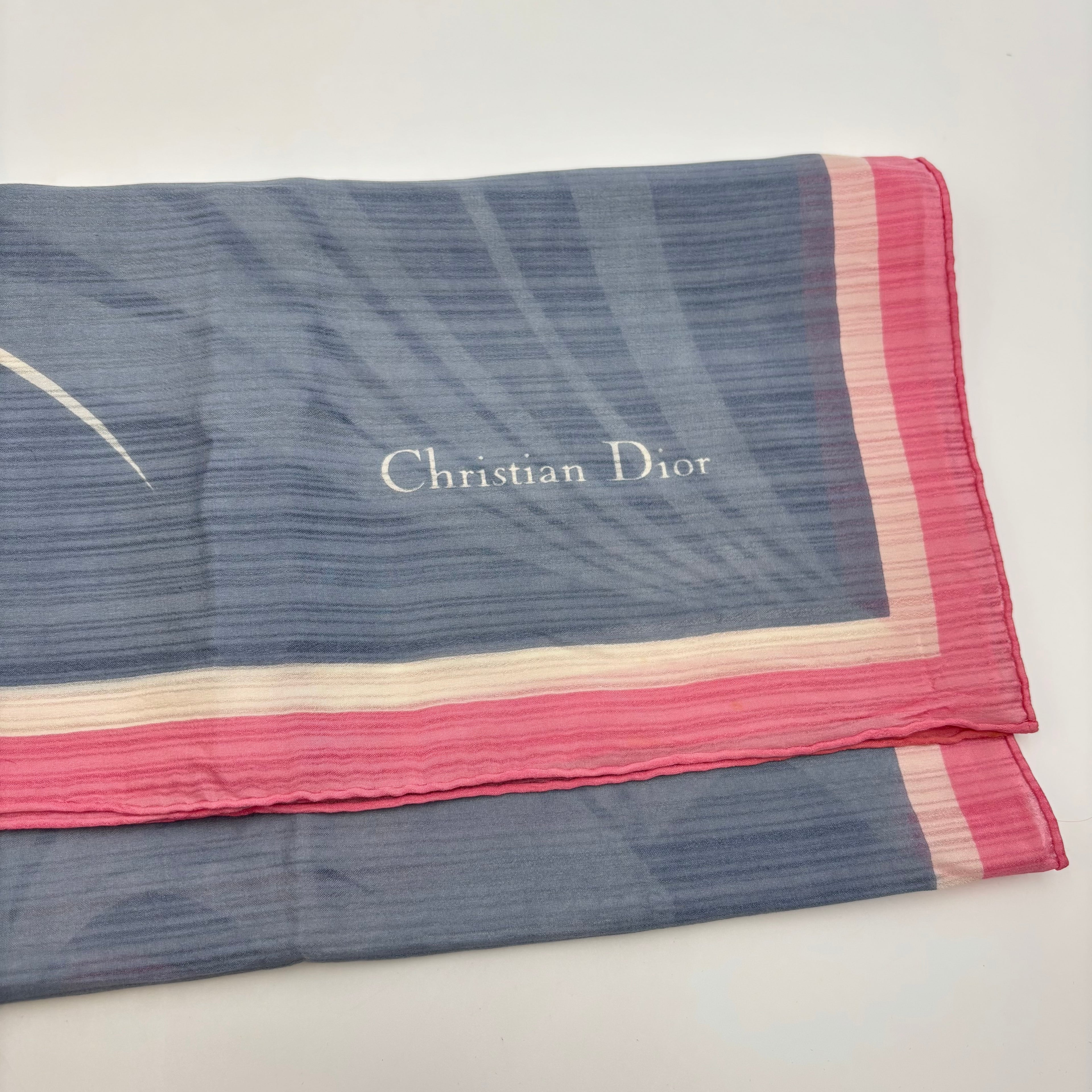 Christian Dior Vintage Iris Floral Scarf