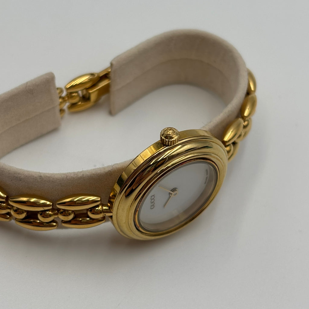 Gucci 11/12.2 Interchangeable Bezel Gold-Plated Watch Set, c. 1990s