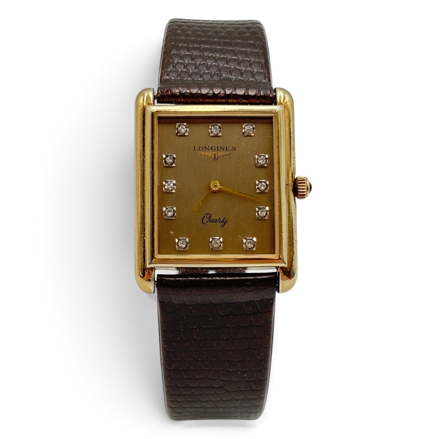 Longines Diamond Dial Rectangular Quartz Watch 27mm – 1980s