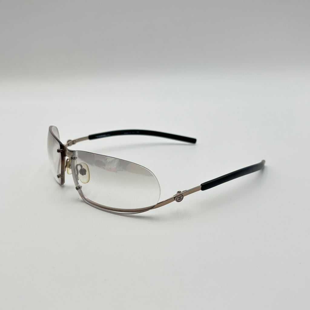 Chanel 4060 C.194/6I Rimless Gradient Shield Sunglasses 2000s