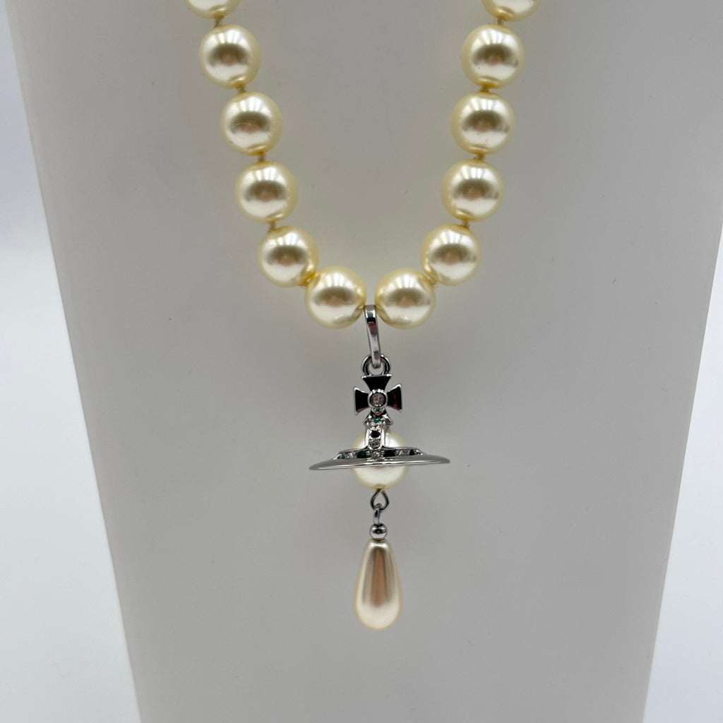 Vivienne Westwood Signature Orb Pearl Drop Necklace