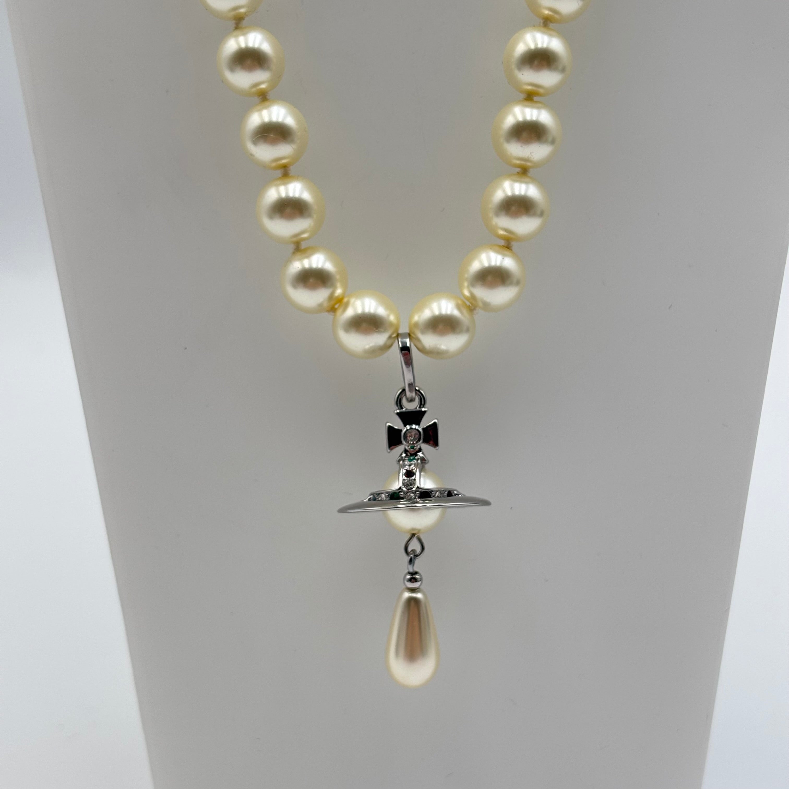 Vivienne Westwood Signature Orb Pearl Drop Necklace