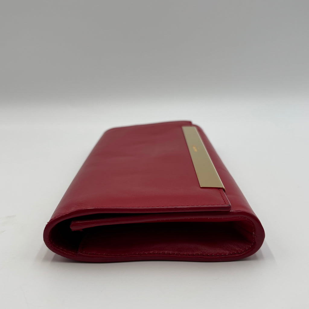 Saint Laurent by Hedi Slimane Lutetia Red Leather Clutch 2012
