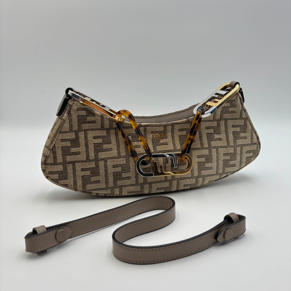 Fendi O’Lock Swing FF Chenille Shoulder Bag