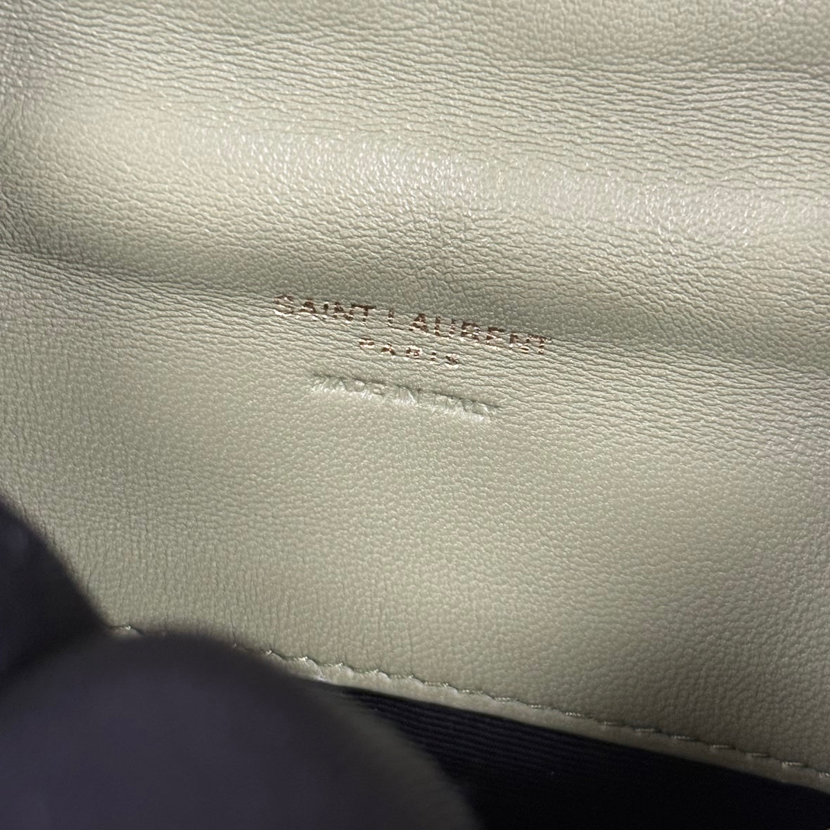 Saint Laurent Loulou Puffer Small Pouch in Olive Green Leather