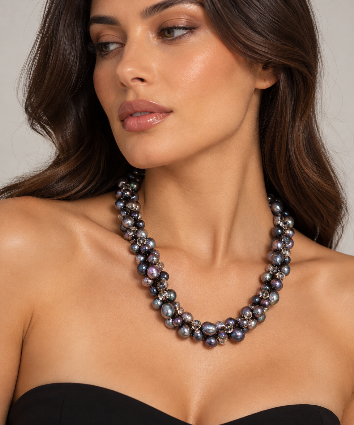 Baroque Cultured Pearl & Crystal Statement Necklace