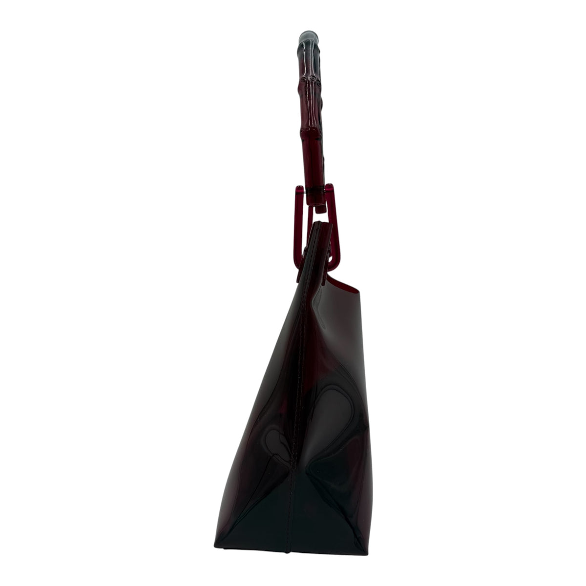 Gucci Vintage Burgundy Jelly Bamboo Handle Shoulder Bag, 2000s