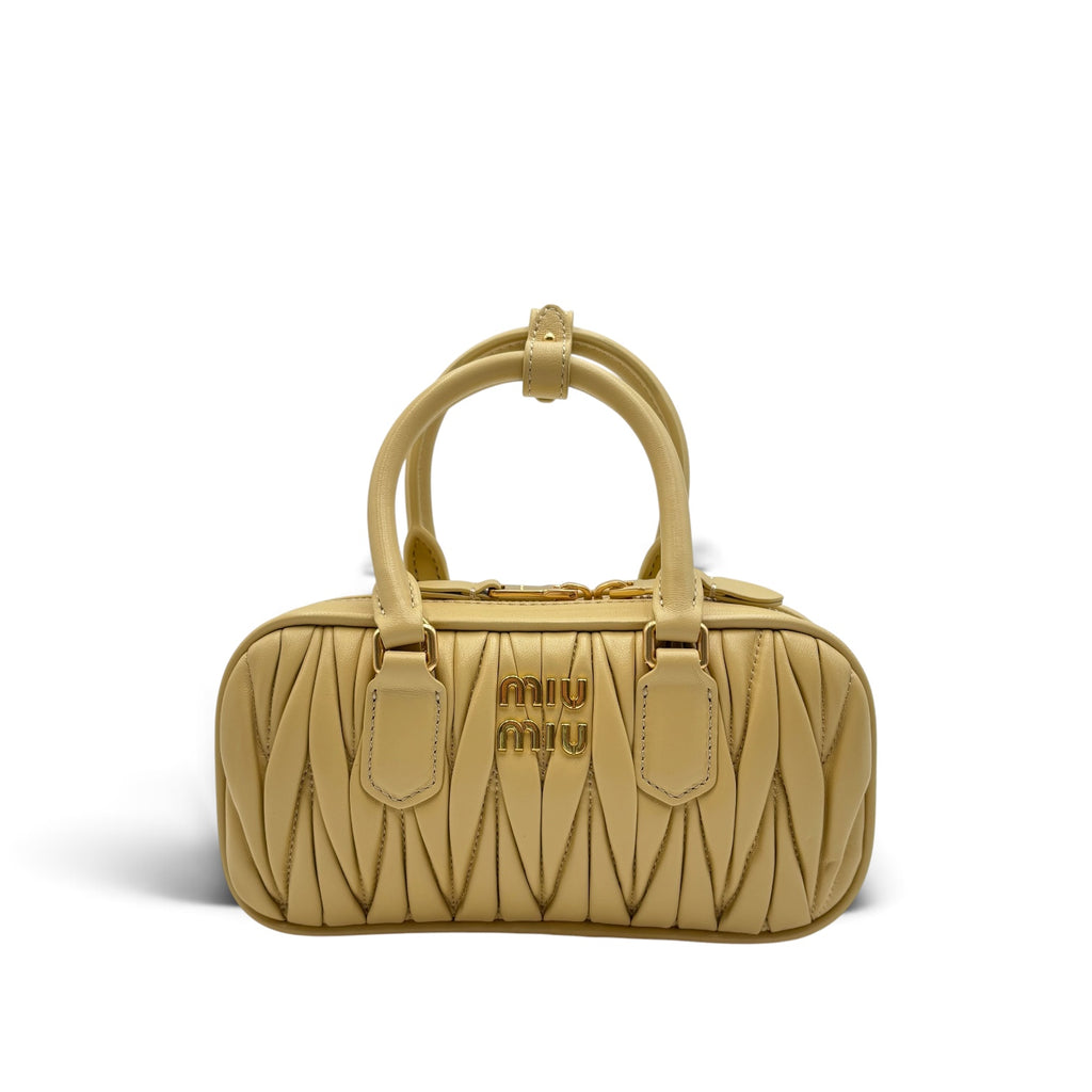 Miu Miu Arcadie Matelassé Nappa Leather Bag – Sand Beige