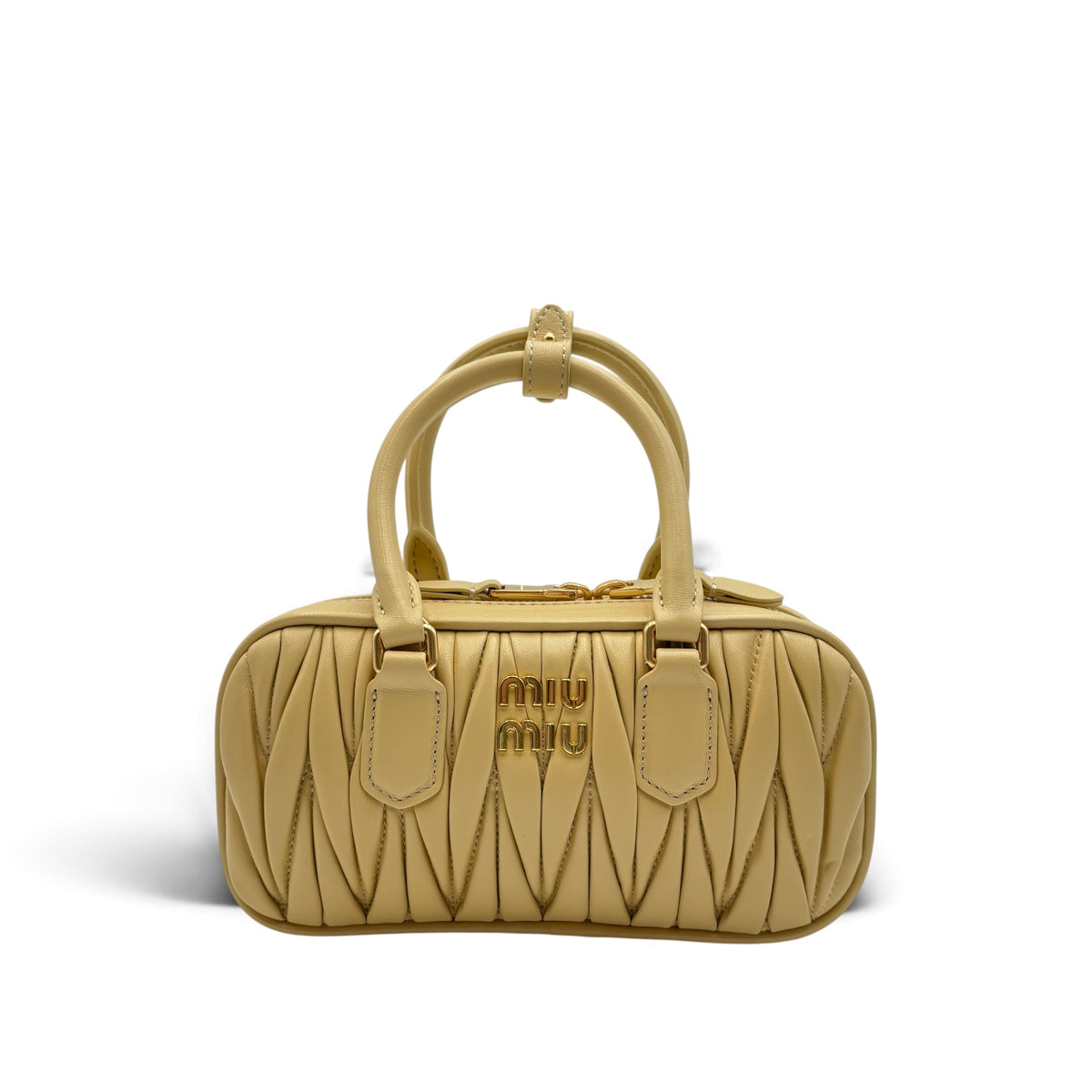 Miu Miu Arcadie Matelassé Nappa Leather Bag – Sand Beige