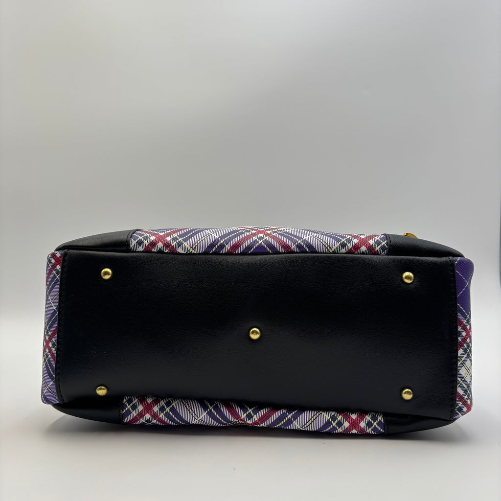 Vivienne Westwood Purple Tartan Orb Handbag