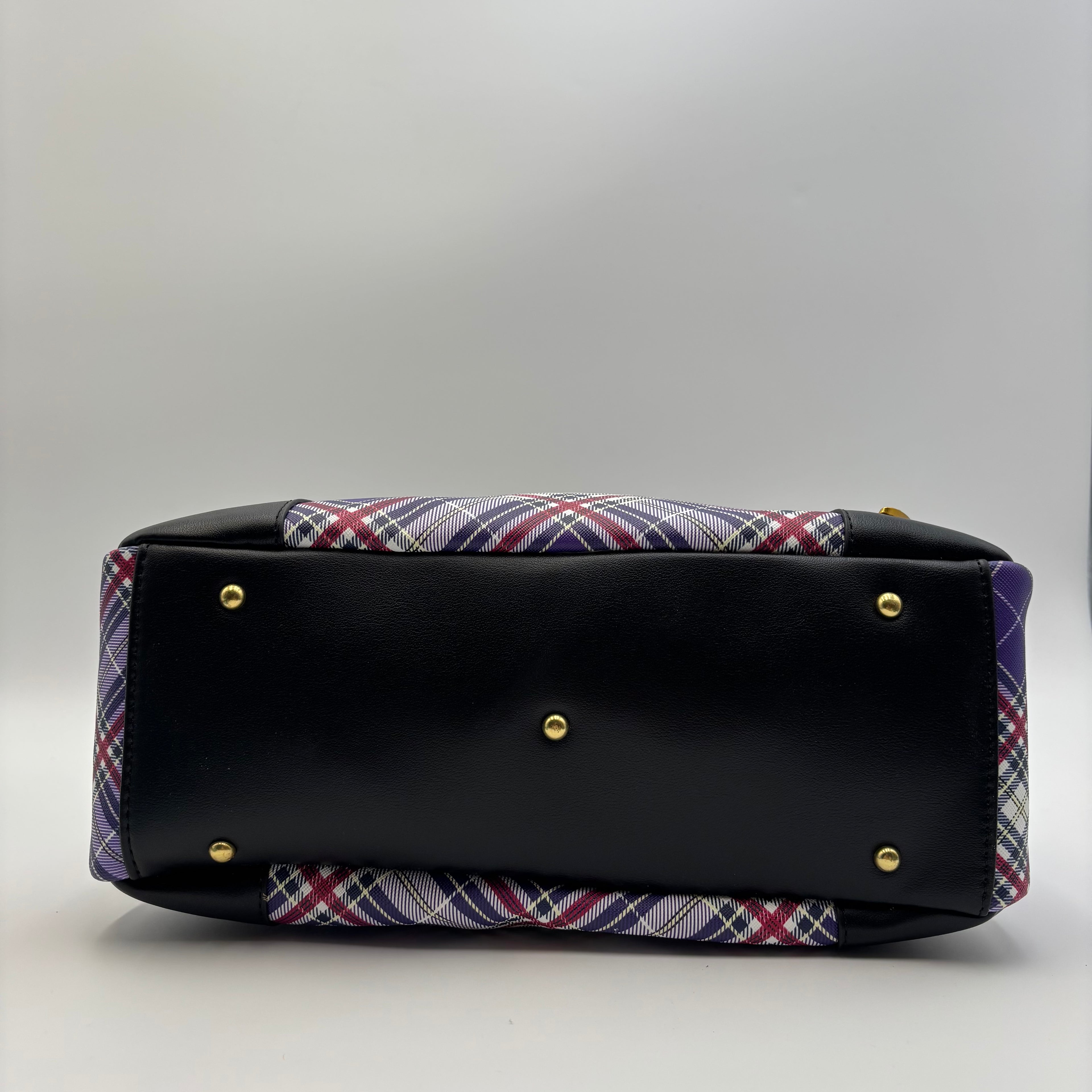Vivienne Westwood Purple Tartan Orb Handbag