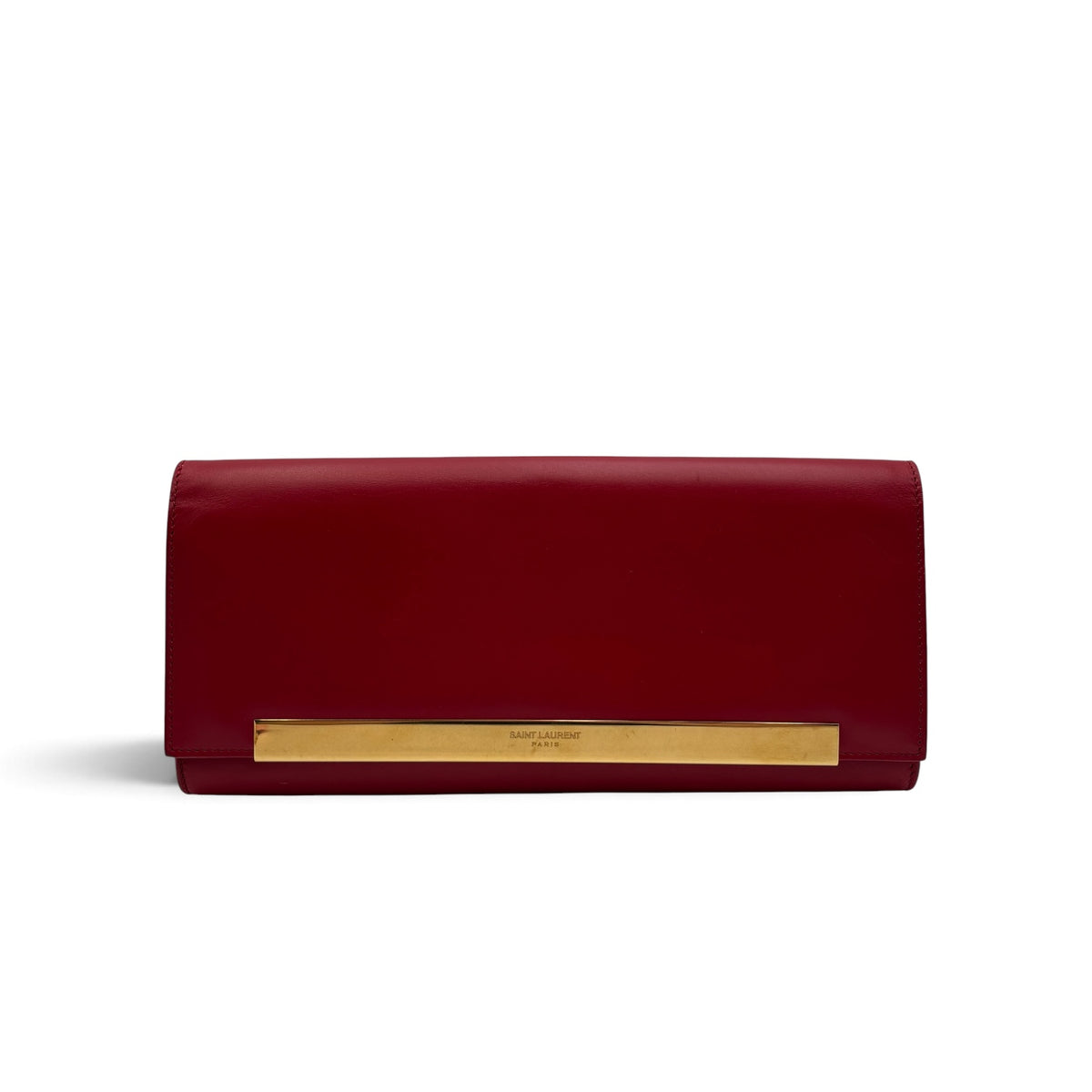 Saint Laurent by Hedi Slimane Lutetia Red Leather Clutch 2012