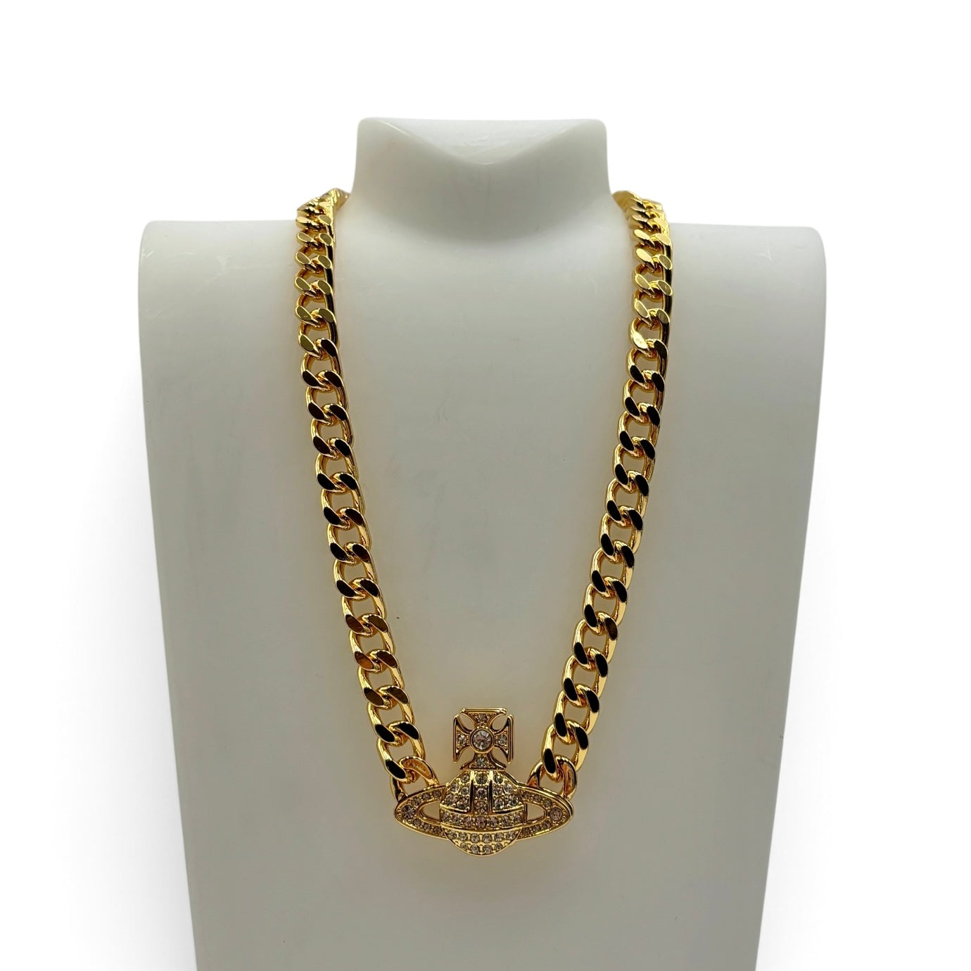 Vivienne Westwood Graziella Gold Crystal Orb Necklace