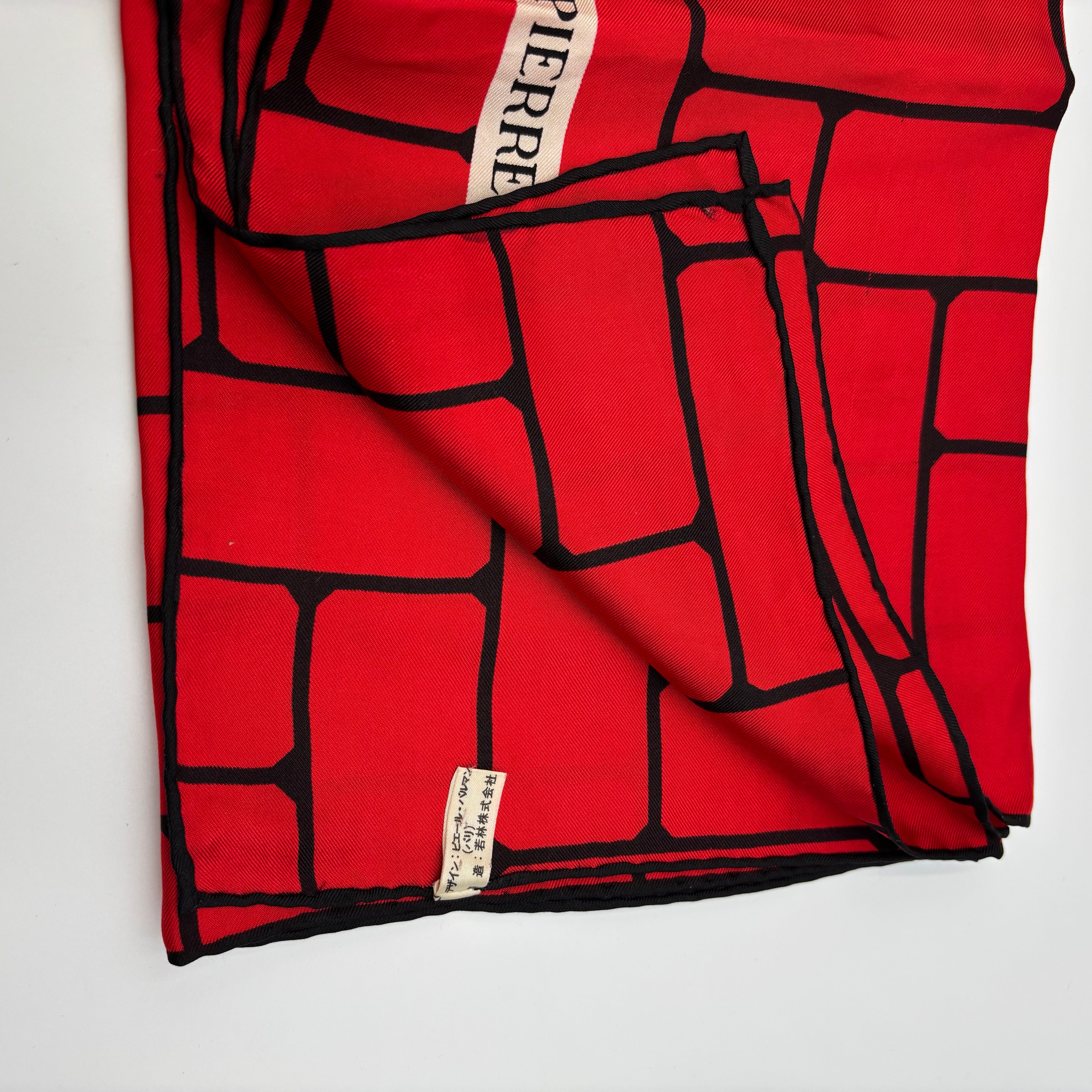 Pierre Balmain Red Geometric Scarf