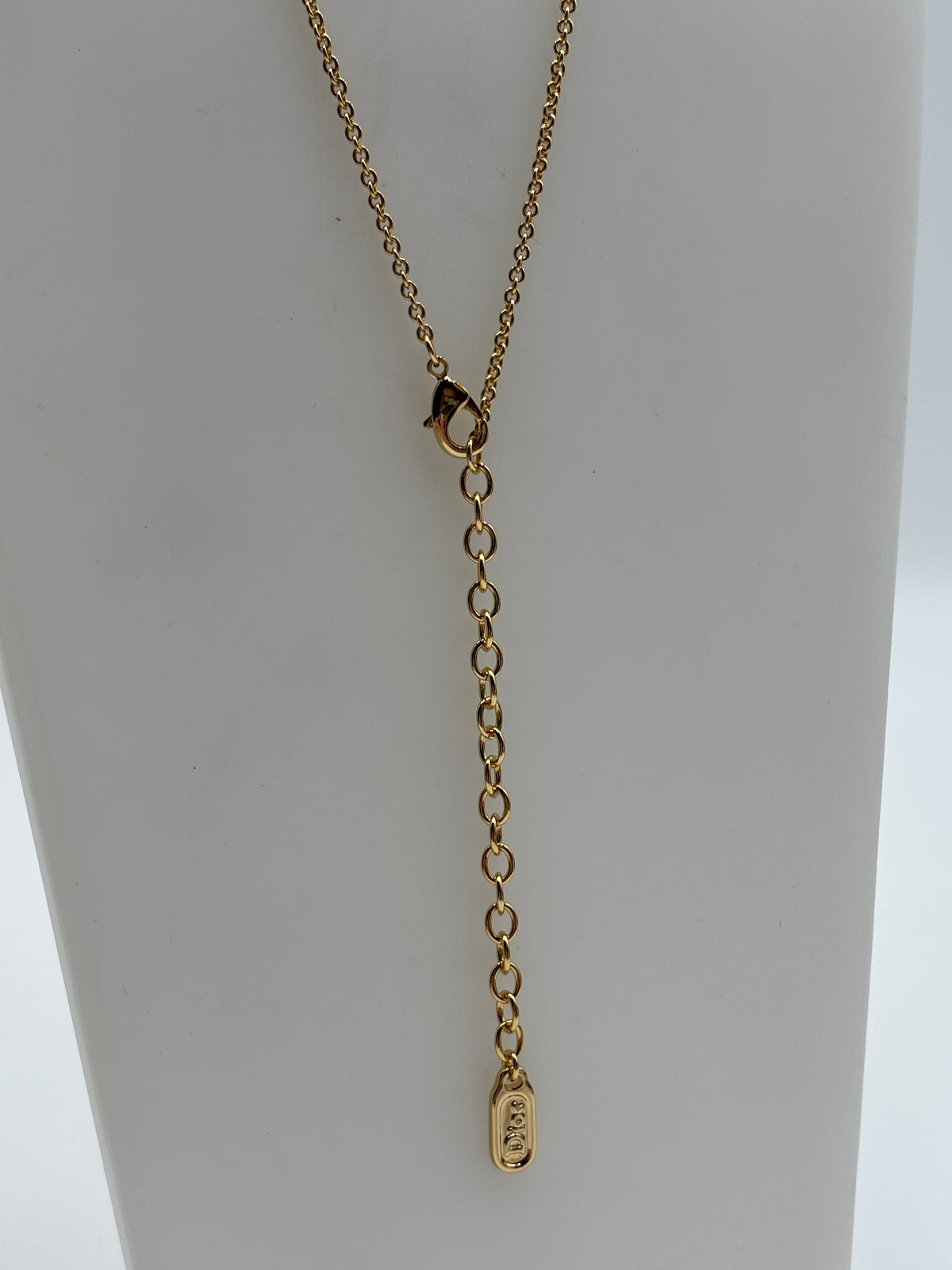 Christian Dior Médaillon Crystal Necklace in Gold-Finish Metal