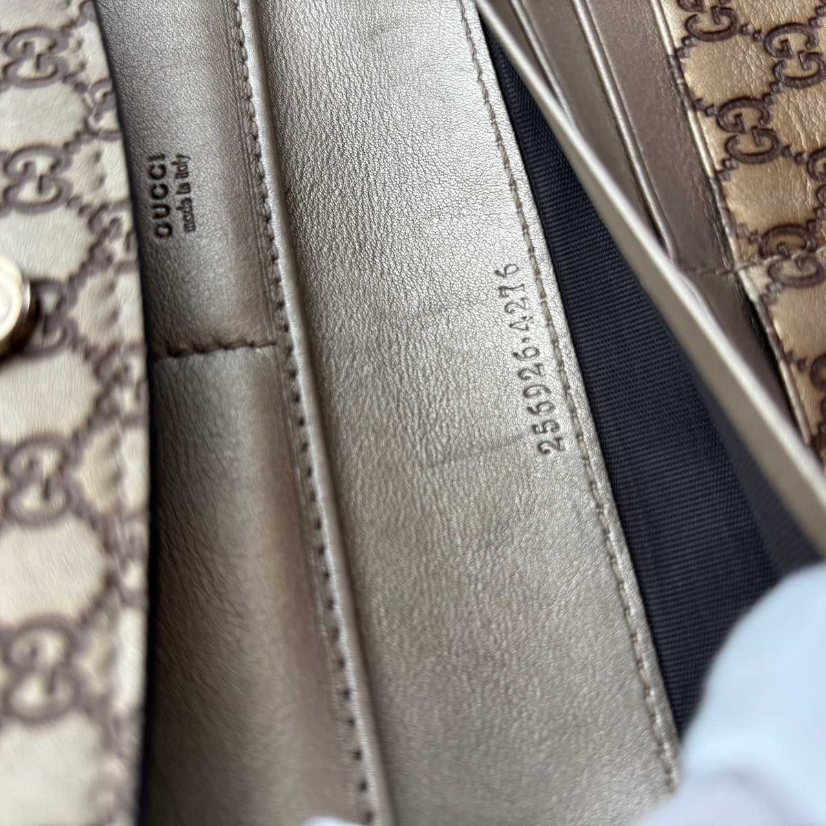 Gucci Microguccissima Continental Wallet Metallic Gold 2010