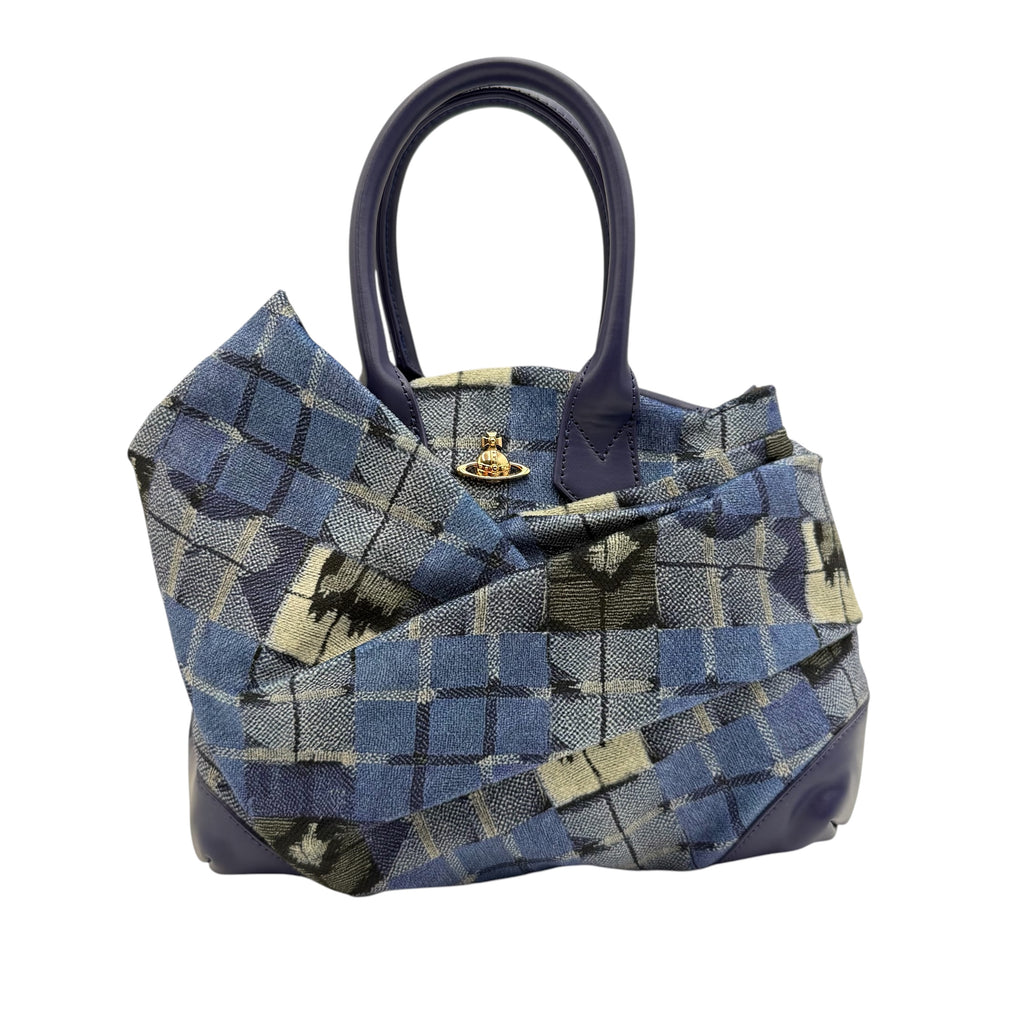 Vivienne Westwood Blue Tartan Yasmine Handbag