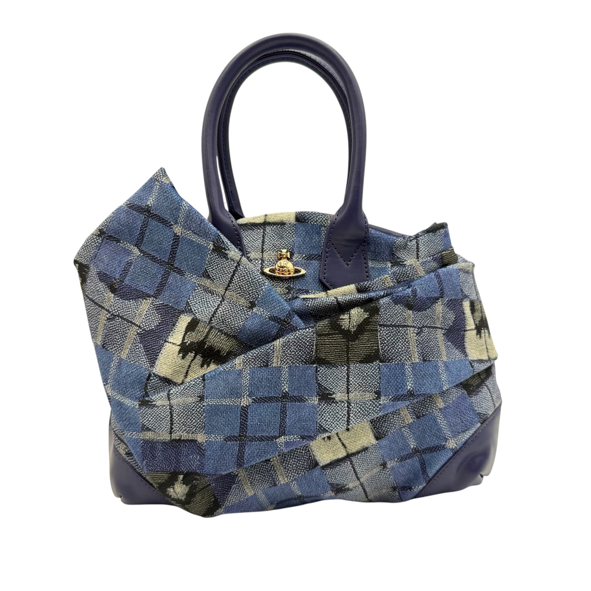 Vivienne Westwood Blue Tartan Yasmine Handbag