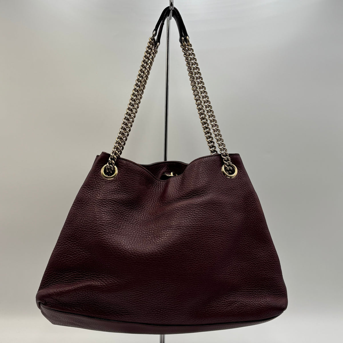 Gucci Soho Interlocking G Leather Chain Tote in Bordeaux