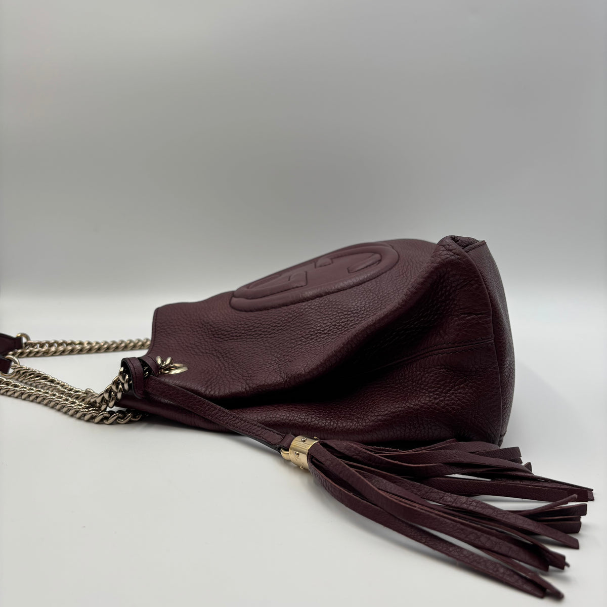 Gucci Soho Interlocking G Leather Chain Tote in Bordeaux