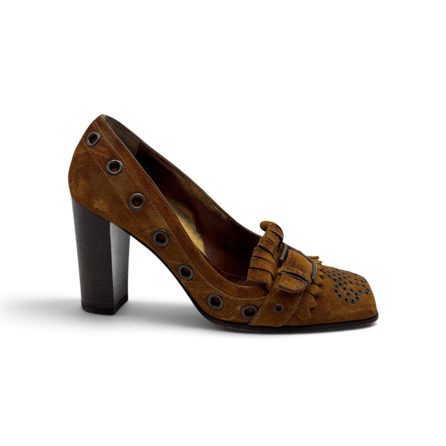 Dolce & Gabbana 90mm Suede Grommet Kiltie Pumps