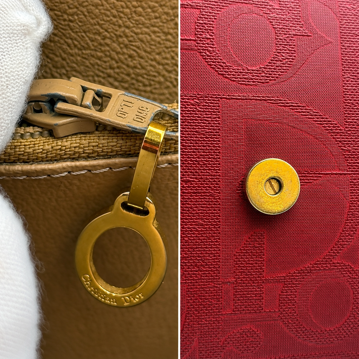 Christian Dior Vintage Burgundy Trotter Monogram Shoulder Bag