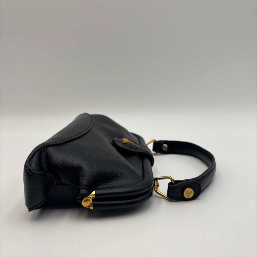 Vivienne Westwood Abbey Leather Cross-Body Bag in Black