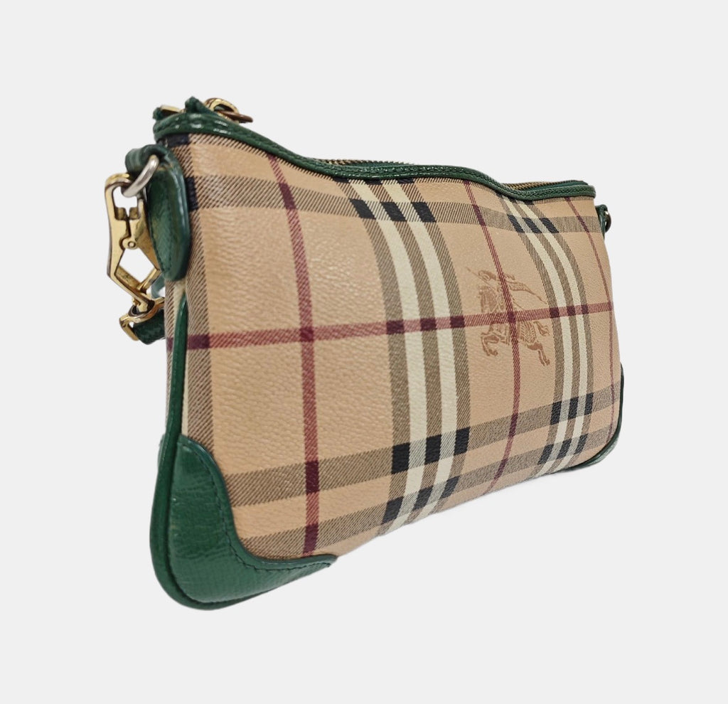 Burberry Nova Check Pochette Crossbody Bag – Beige & Green
