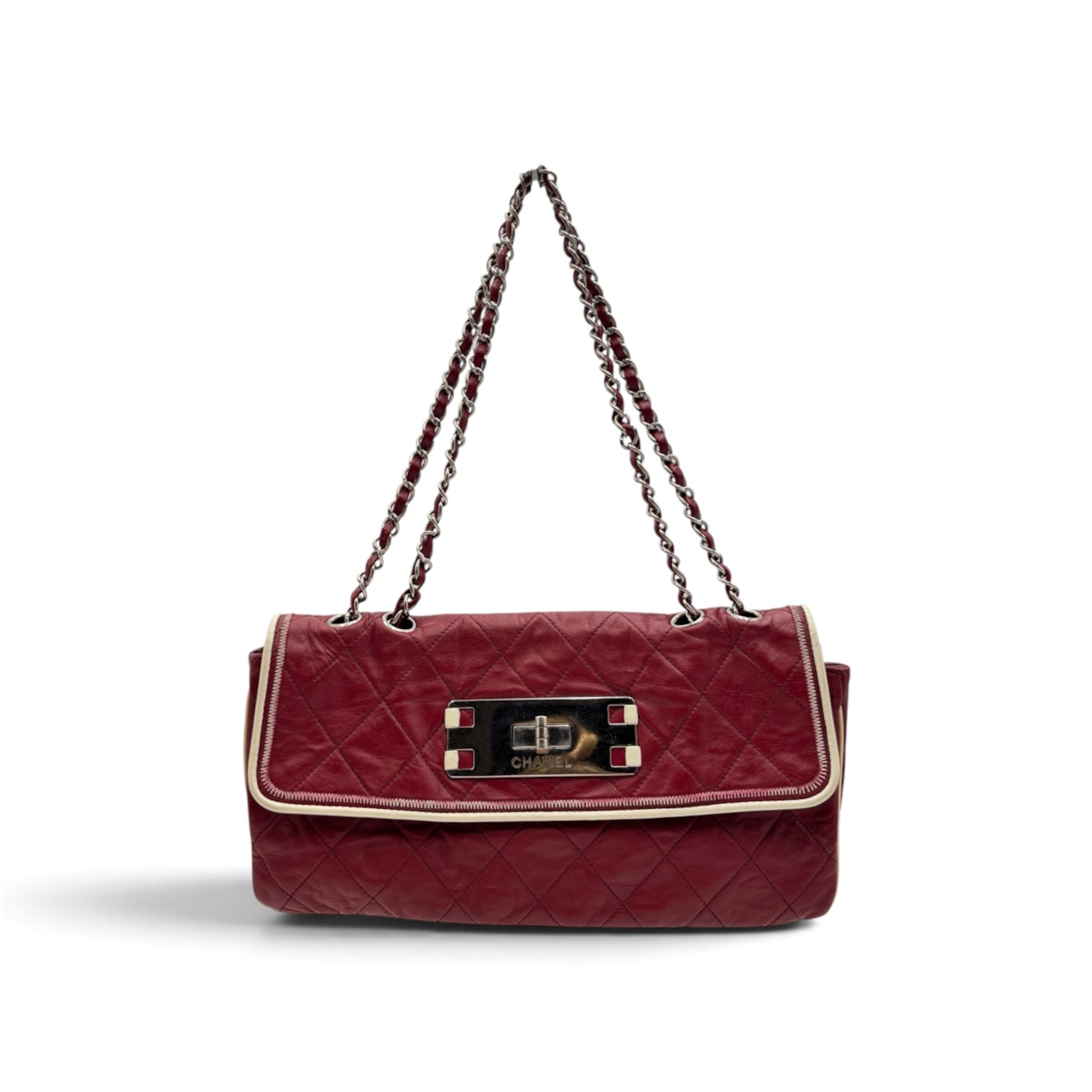 Chanel East West Mademoiselle Flap Bag – Red Lambskin