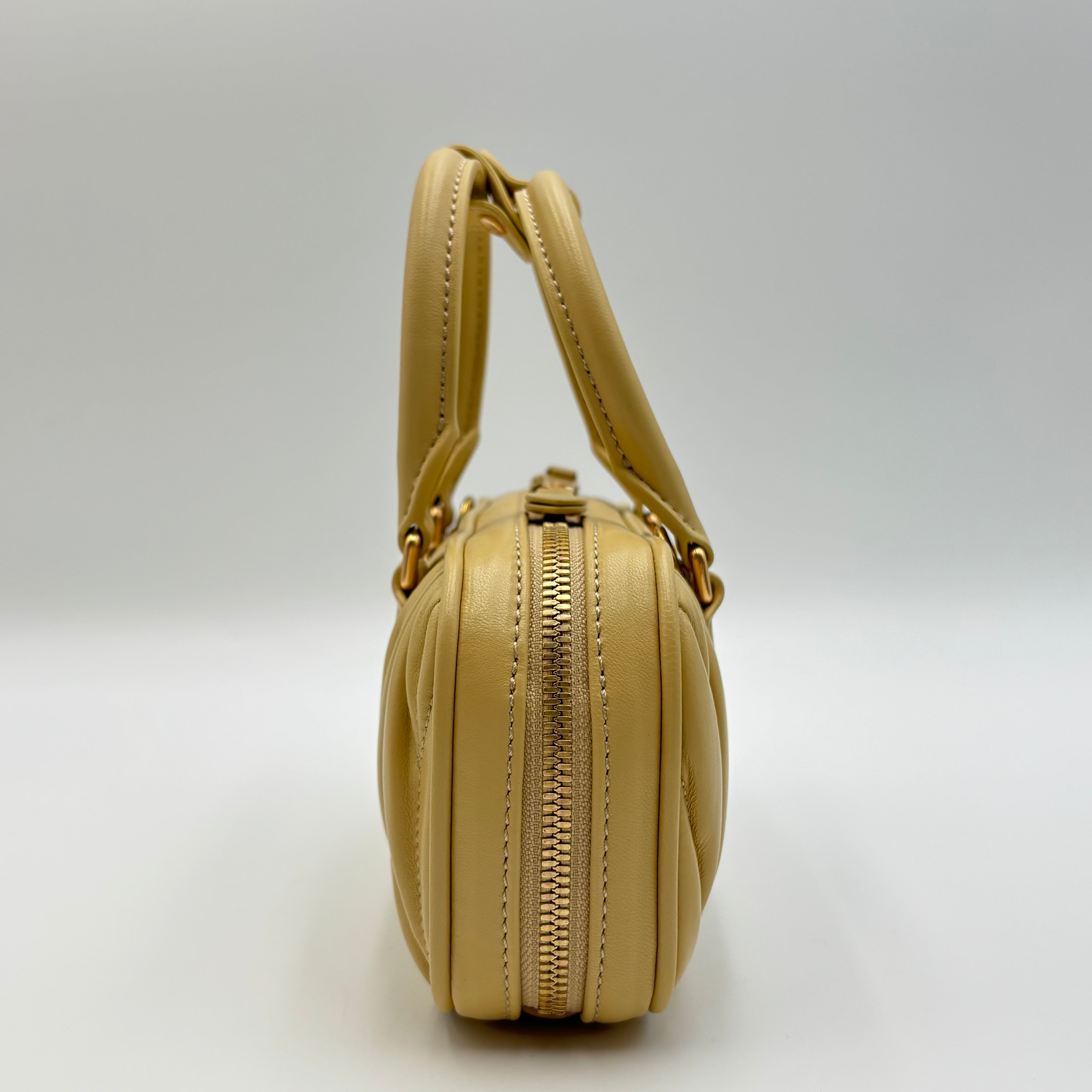 Miu Miu Arcadie Matelassé Nappa Leather Bag – Sand Beige