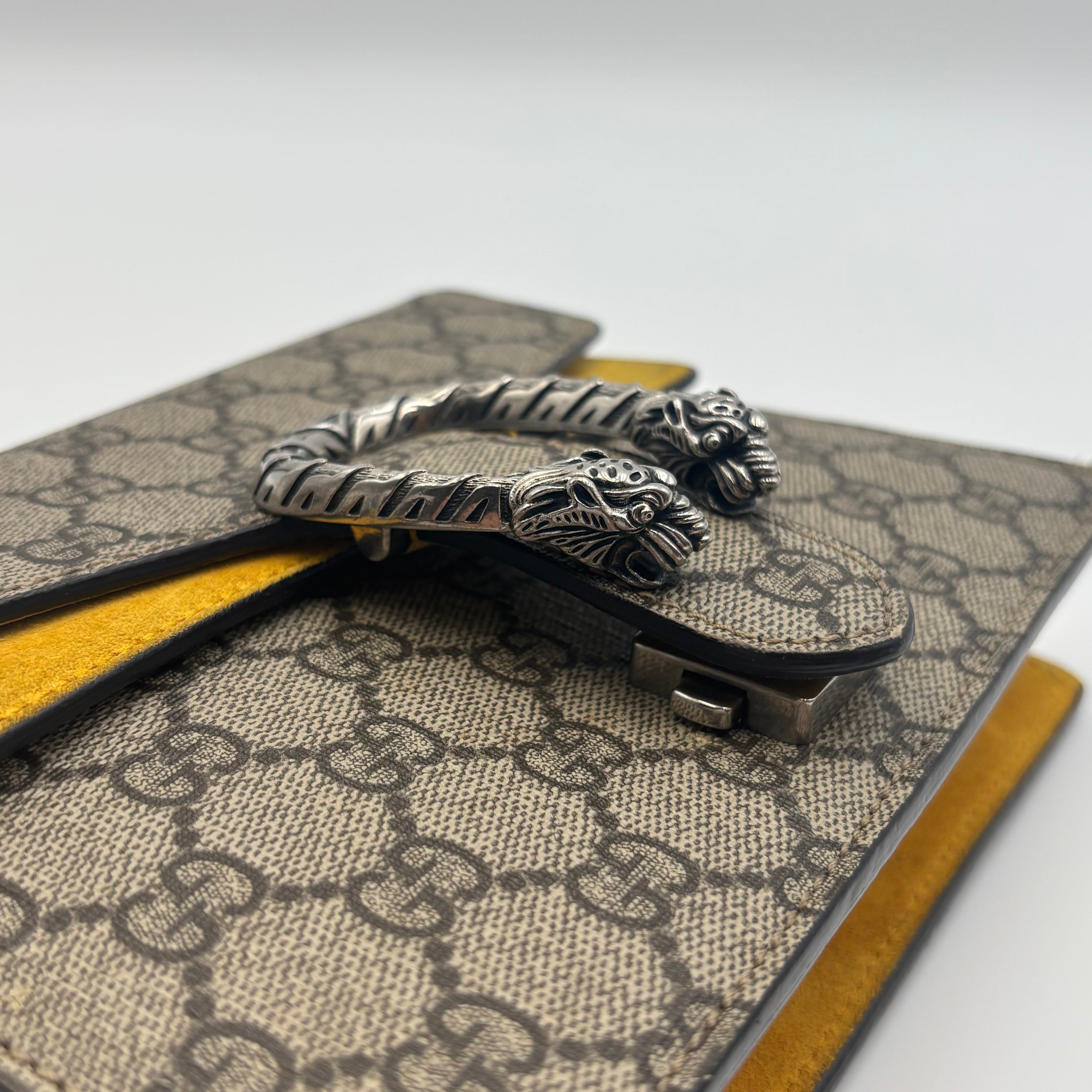 Gucci GG Supreme Mini Dionysus Shoulder Bag in Yellow