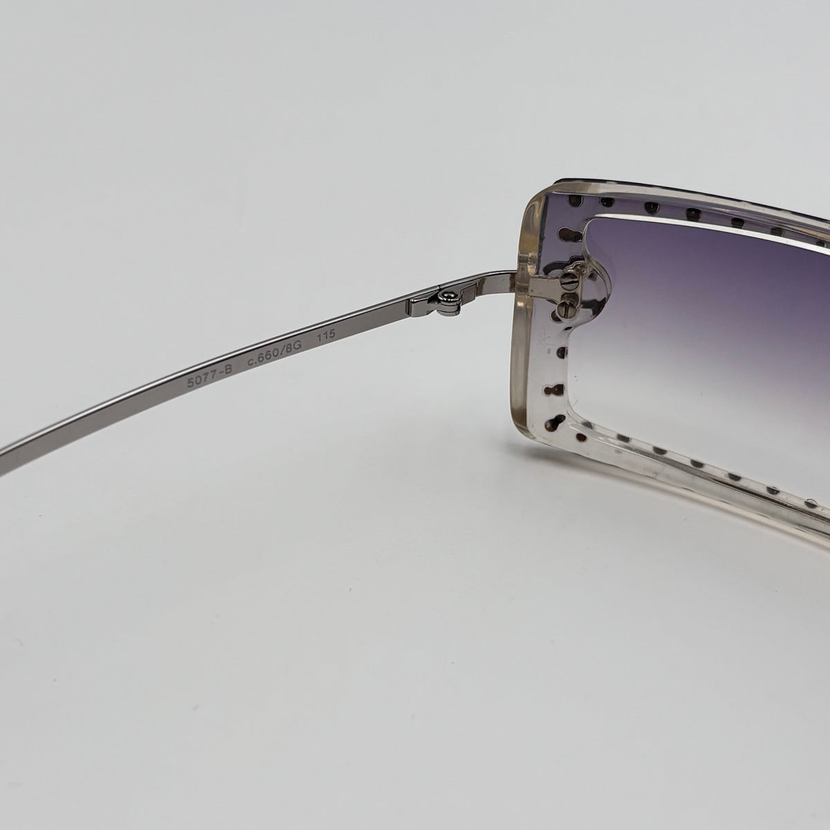 Chanel Vintage 5077-B Swarovski Crystal Purple Gradient Shield Sunglasses 00s