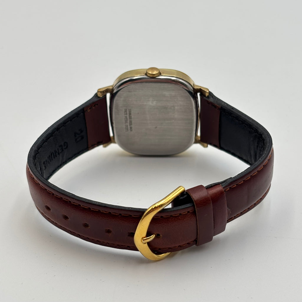 Longines Vintage 1970s Gold-Tone Diamond Dial Cushion Watch