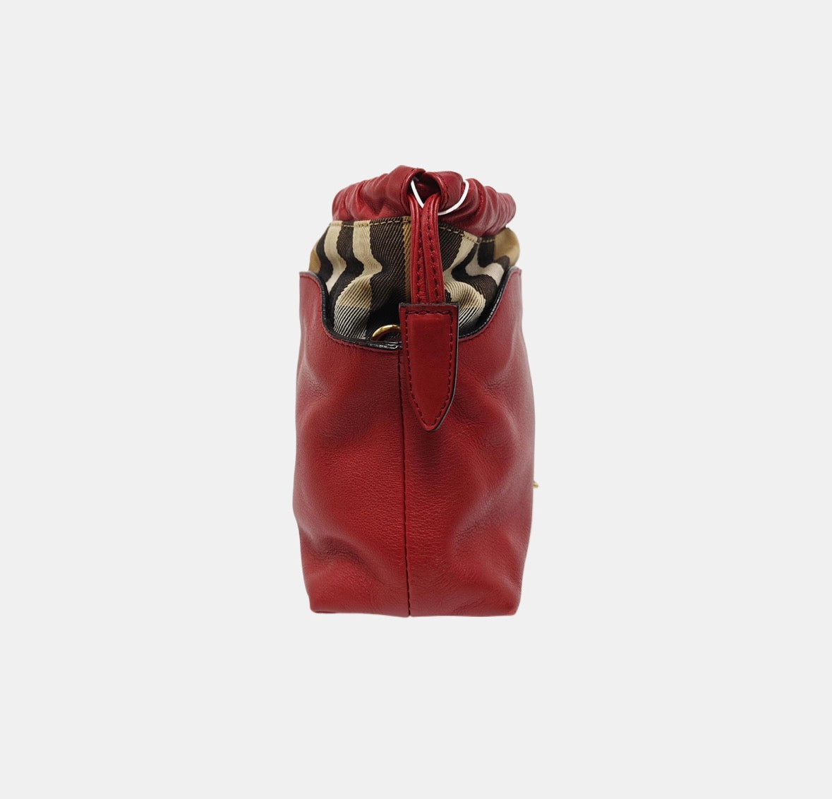Burberry Little Crush House Check Red Leather Crossbody Bag