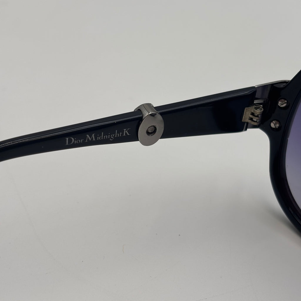 Christian Dior Midnight K Rhinestone Embellished Oversized Sunglasses in Black