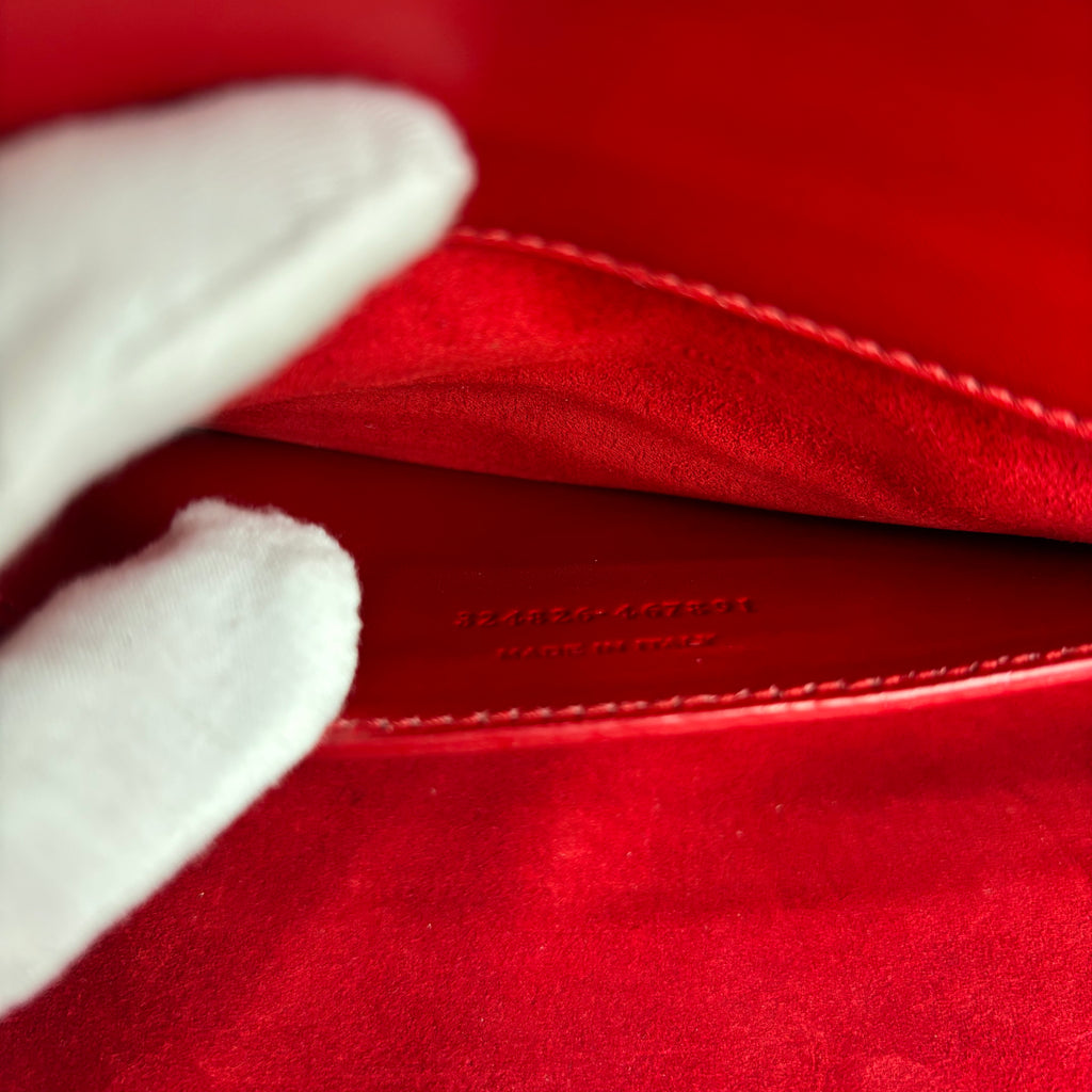 Saint Laurent by Hedi Slimane Lutetia Red Leather Clutch 2012