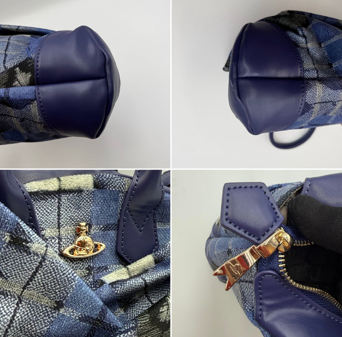 Vivienne Westwood Blue Tartan Yasmine Handbag